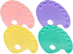Παλέτα οβάλ πλαστική 9 θέσεων σε pastel χρώματα
